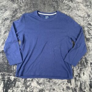 Chaps Sleepwear Thermal Shirt Mens XL Blue Long Sleeve Waffle Knit Top